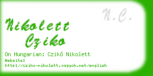 nikolett cziko business card